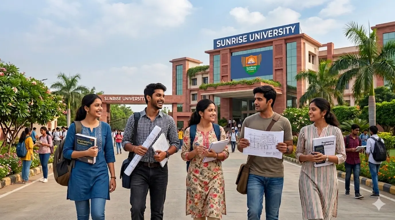 Students attending Diploma Engineering classes at Sunrise University campus for Admission 2026 programs