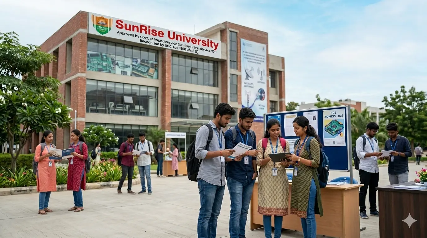 Students applying for Electronics & Communication Engineering admission through entrance exams and counseling process in engineering college.